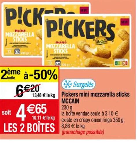 Promo Pickers Mini Mozzarella Sticks Chez Migros