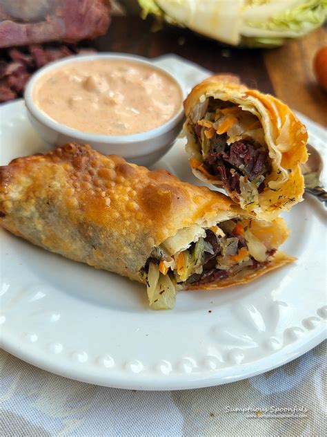 Dill Icious Corned Beef And Swiss Egg Rolls You Choose How To Cook Them Sumptuous Spoonfuls