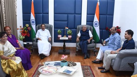 India News Om Birla Hosts Vice President M Venkaiah Naidu His