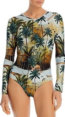 Johanna Ortiz El Palmar Printed Rash Guard One Piece Swimsuit Shopstyle