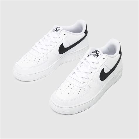 Kids Youth White And Black Nike Air Force 1 Trainers Schuh