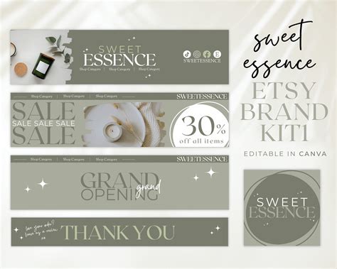 Etsy Shop Branding Starter Pack Kit, Etsy Branding Kit, Editable Etsy ...