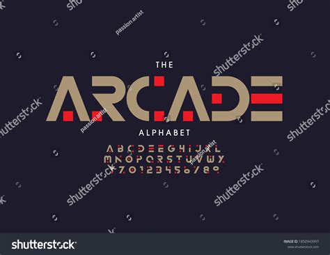 Stylized Arcade Alphabet Font Vector Stock Vector Royalty Free 1850943997