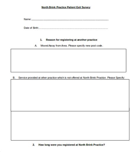 14 Patient Survey Templates Pdf Word