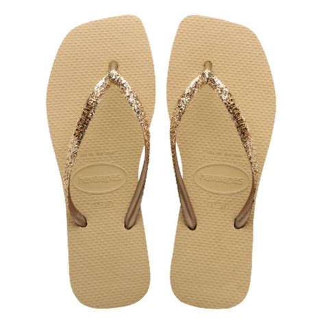 Chinelo Havaianas Feminino Slim Square Brilho Glitter Ll Areia