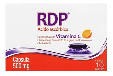 Vitamina C Ácido Ascorbico 500 Mg 10 Cápsulas Rdp Meses Sin Intereses