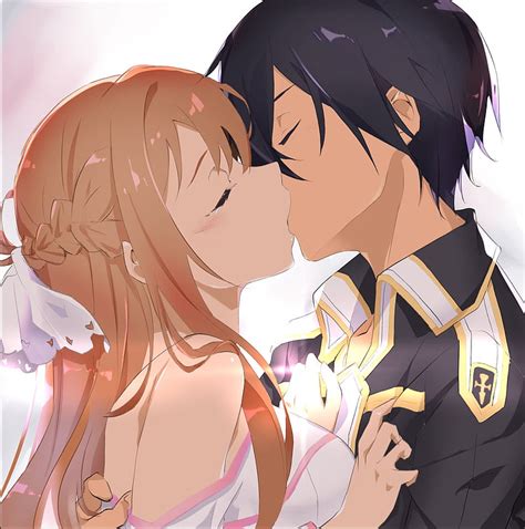 Sword Art Online Kirito And Asuna Kiss Wallpaper