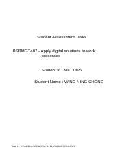 Bsbmgt Task Docx Student Assessment Tasks Bsbmgt Apply