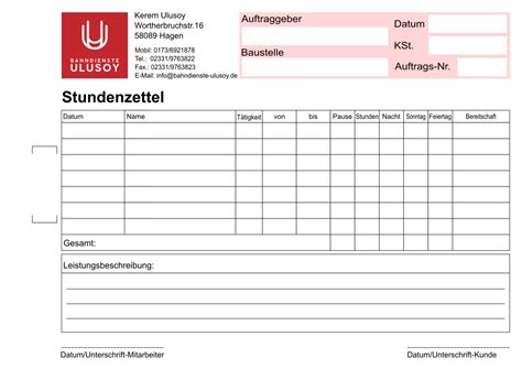 Ulusoy 10 X 50 Stundenzettel Neu Din A5 Nummeriert Ab 2501