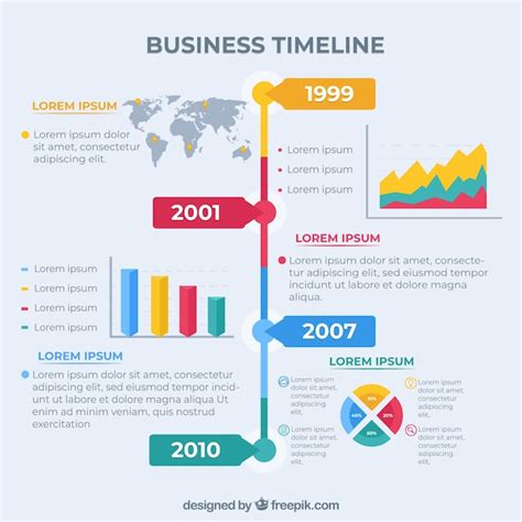 L Nea De Tiempo De Negocios En Estilo Plano Vector Gratis