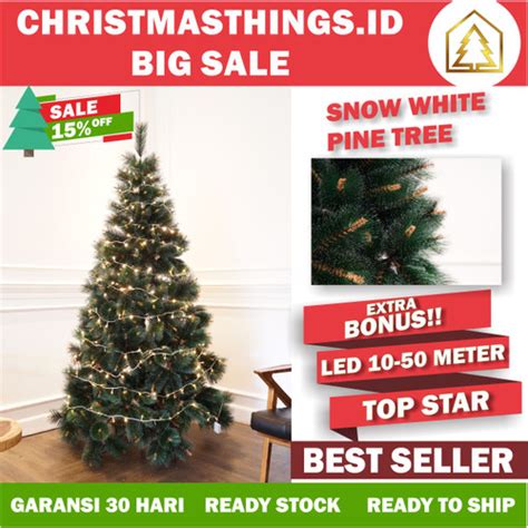 Jual Pohon Natal Berkualitas Snow White Pine Tree 5Ft 150cm POHON