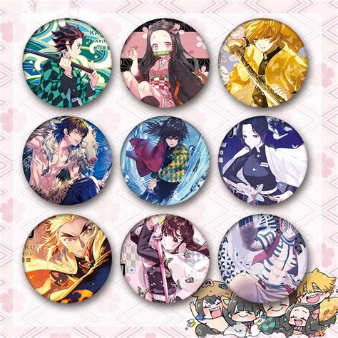 Anime Demon Slayer Kimetsu No Yaiba Kamado Tanjirou Cosplay Badges Button Brooch Pins Icons For