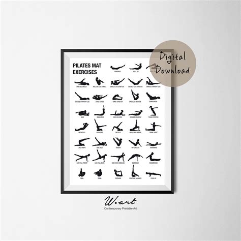 Pilates Poster Digital Download Pilates Art Downloadable Etsy