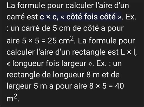 Calcule L Aire D Un Carr De Cot M S Il Vous Pla T Aidez Moi Je