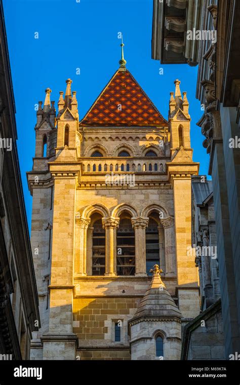 Saint-Pierre cathedral, historic center. Old town, Genève Suisse ...