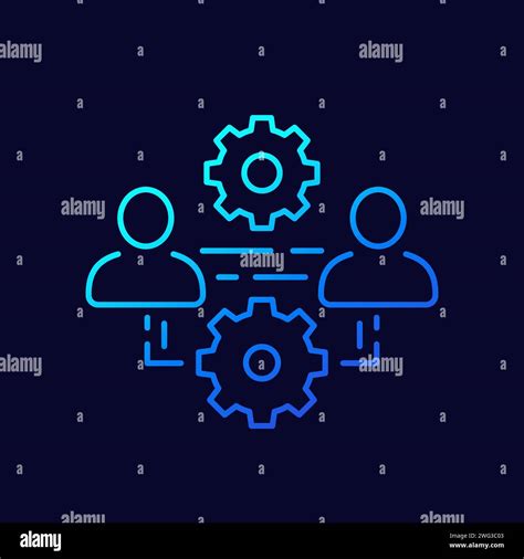 Team Interaction And Management Line Icon Vector Stock Vector Image