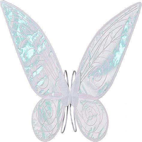 Aunaeyw Fairy Wings Dress Up For Girls White Sparkling Sheer Wings