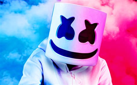 Download Wallpapers 4k Dj Marshmello Colorful Smoke Christopher