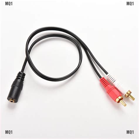 Mq 1 3 5 มม 18 Stereo Female To 2 Male Rca อะแดปเตอร์แจ็คแยกสาย