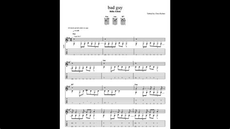 Billie Eilish Bad Guy Guitar Tabs Tutorial 6b2