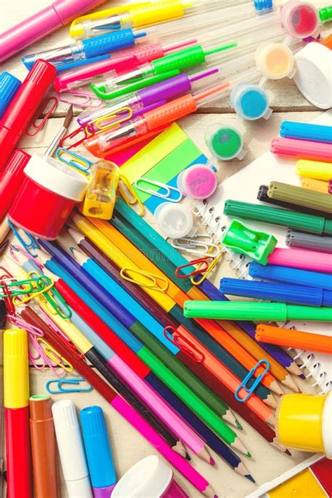 Colorful Assortment Of School Supplies Stock Image Image Of