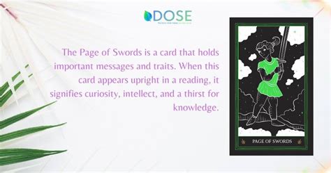 The Meaning Of The Page Of Swords Tarot Card Dose