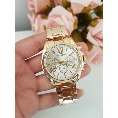 Rel Gio Feminino Pallyjane A Prova D Agua Dourado Rose Prata Moda