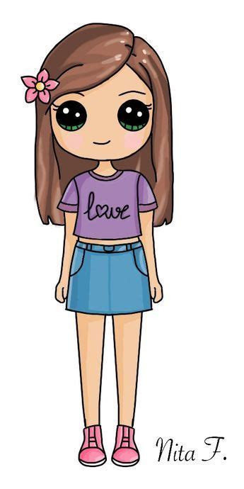 Dibujo Kawaii de una chica con bonito outfit y peinado. Podéis encontrar más dibujos en mi blog ...