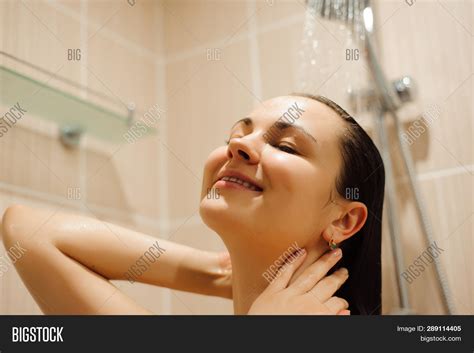 Girl Showering Shower Image Photo Free Trial Bigstock