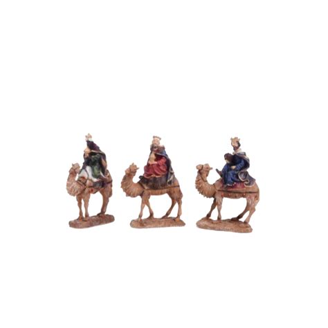 Juego De Tres Reyes Magos En Camellos 16 Cm Santini 025 495018