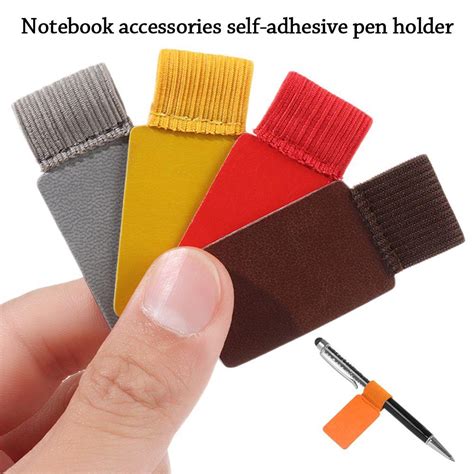 Buy Leather Elastic Loop Self Adhesive Notebook Accessories Pen Clips