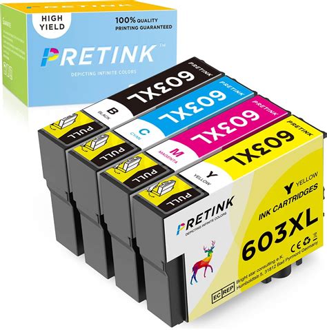 PRETINK 603XL Ink Cartridges Replacement For Epson 603 XL Ink Work With