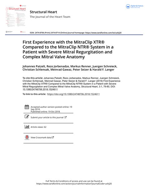 Pdf First Experience With The Mitraclip Xtr Compared To The