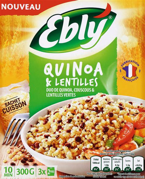 Ebly Quinoa Et Lentilles Vendeur