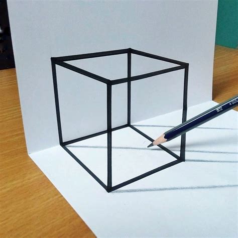 3D cube Tricky art , optical illusion drawing | Illusion drawings ...