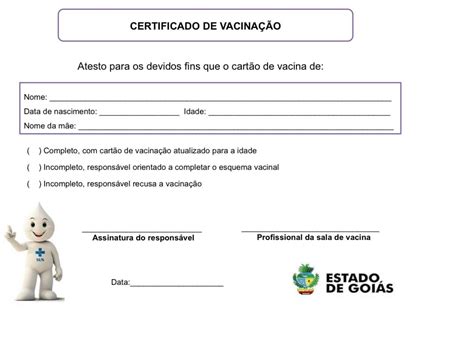 Certificado de vacinação é obrigatório para matrícula Portal Goiás