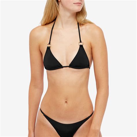 Louisa Ballou Mini Ring Triangle Bikini Top Black END