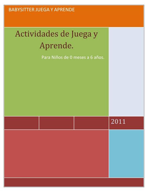 Colección de actividades de Juega y Aprende cero meses a seis años