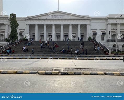 Tourists At Mumbai`s Town Hall, The Asiatic Society Of Mumbai Editorial ...