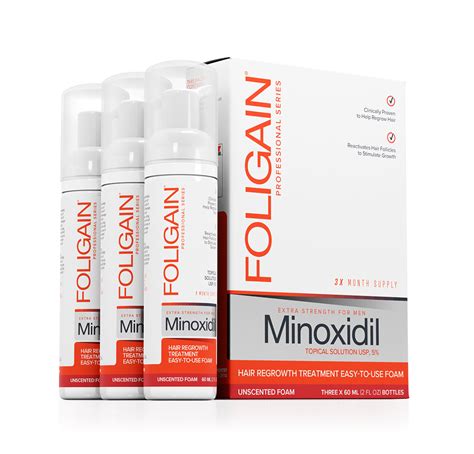 Foligain Minoxidil 5 Espuma Para El Crecimiento Del Cabello Para