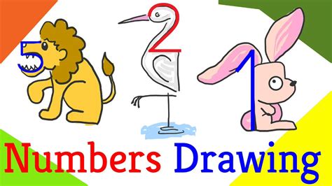 Animal Drawing Using Numbers Youtube