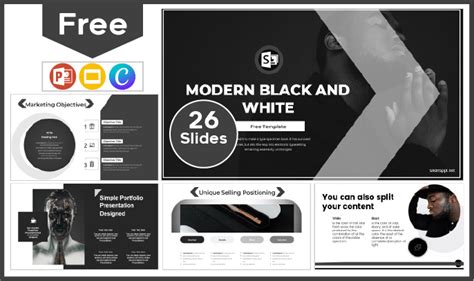 Mod Le Moderne En Noir Et Blanc Mod Les Pour Powerpoint Et Google Slides