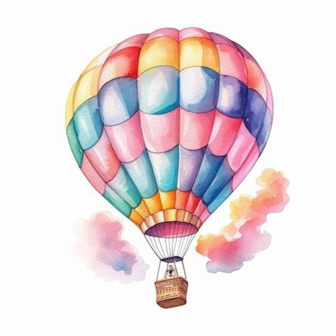 Premium Ai Image Watercolor Hot Air Balloons