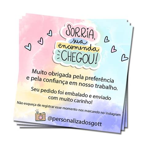 50 Cartões Agradecimento ao Cliente Personalizado 9x9cm Elo7