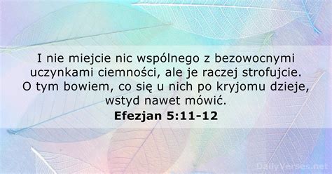 31 Maja 2023 Biblijny Werset Dnia Efezjan 5 11 12 DailyVerses Net