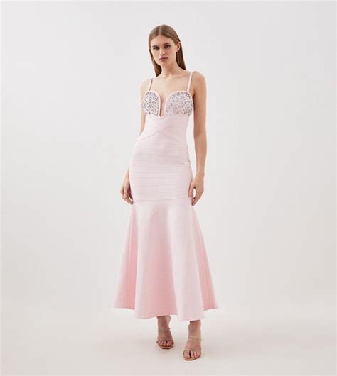 Buy Karen Millen Figure Form Bandage Embellished Fishtail Knit Maxi