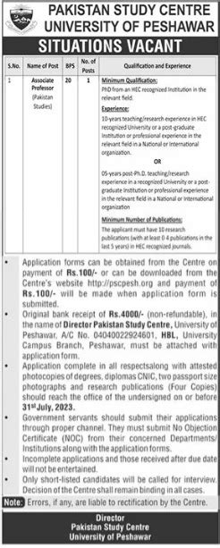 Latest University Of Peshawar Jos 2023 2024 Job Advertisement Pakistan