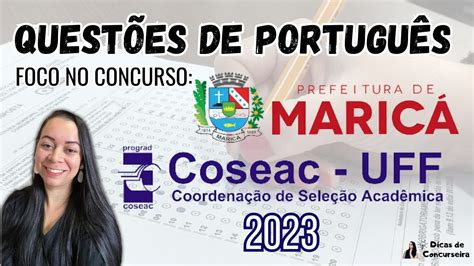 Quest Es De Portugu S Coseac Uff Parte Concurso Maric