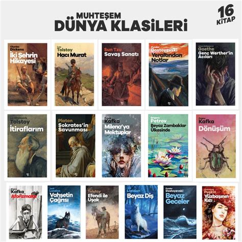 Muhteşem Dünya Klasikleri Seti 16 Kitap Halkkitabevi