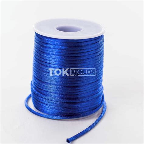 Cordão de Cetim 2mm rolo 50 Metros Azul Royal Elo7